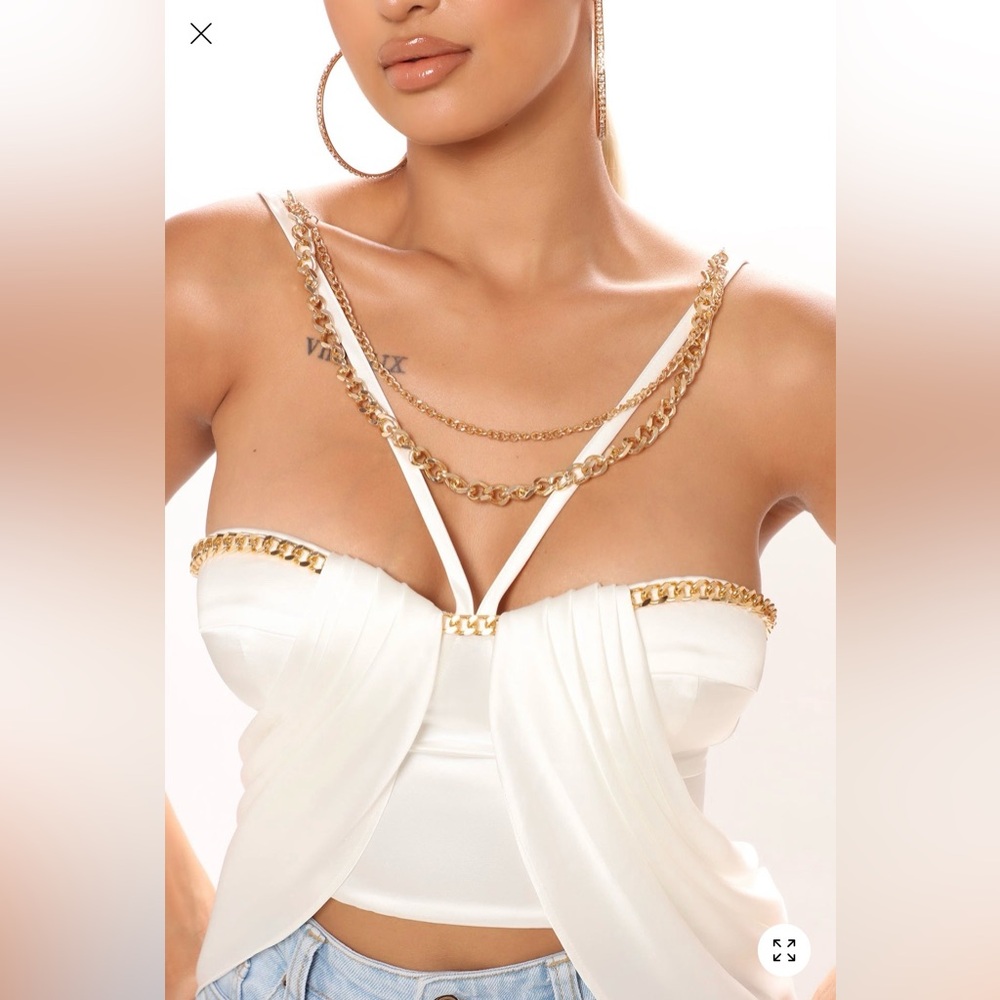 White Chain bustier top